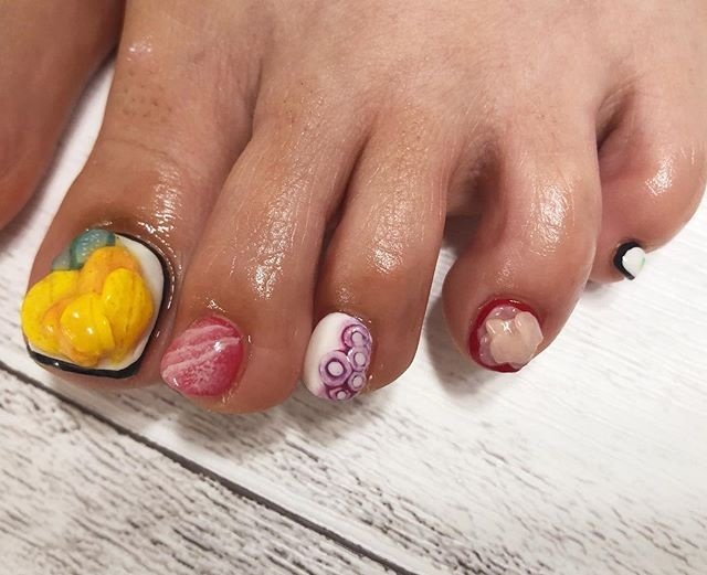 オールシーズン お正月 ハロウィン 女子会 フット Lucas Nailのネイルデザイン No ネイルブック