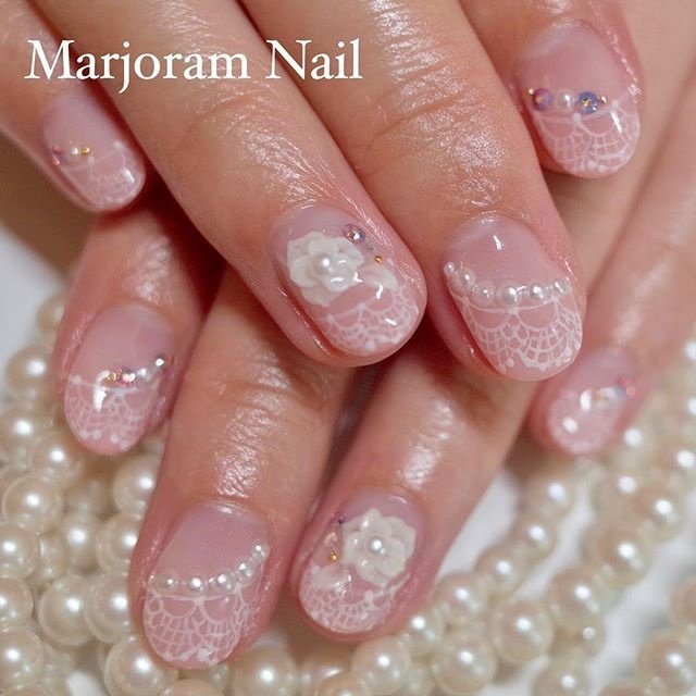 ブライダル パーティー ハンド グラデーション 3d Marjoramnailのネイルデザイン No ネイルブック