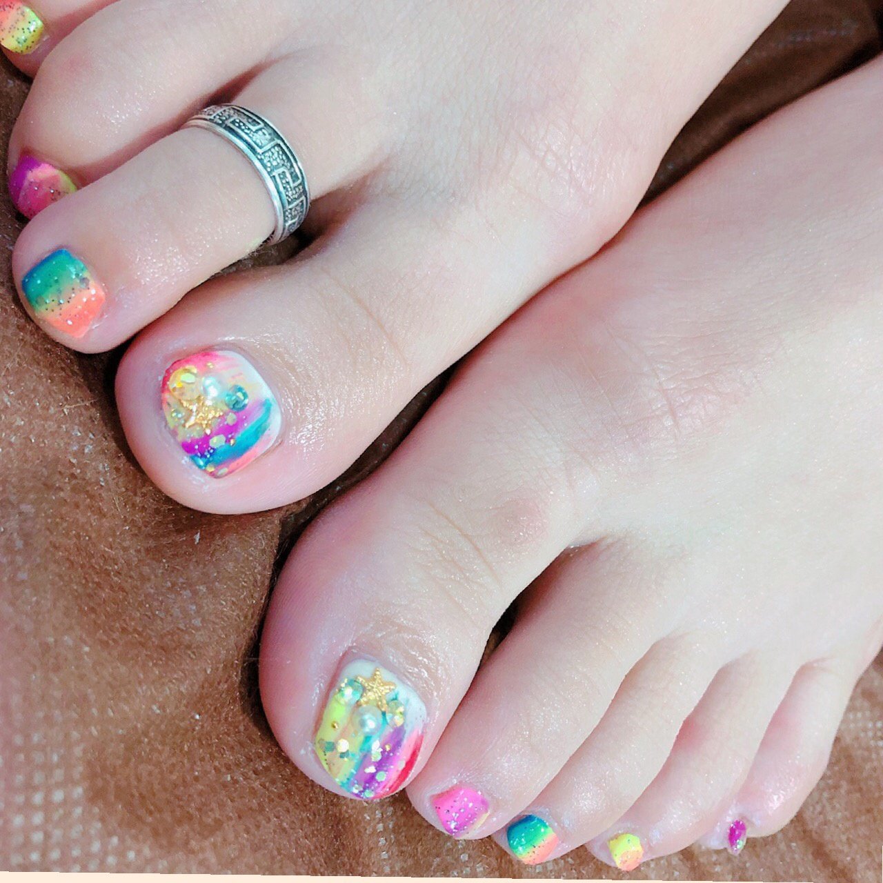 夏 旅行 リゾート フット ビジュー Mut ムート のネイルデザイン No ネイルブック