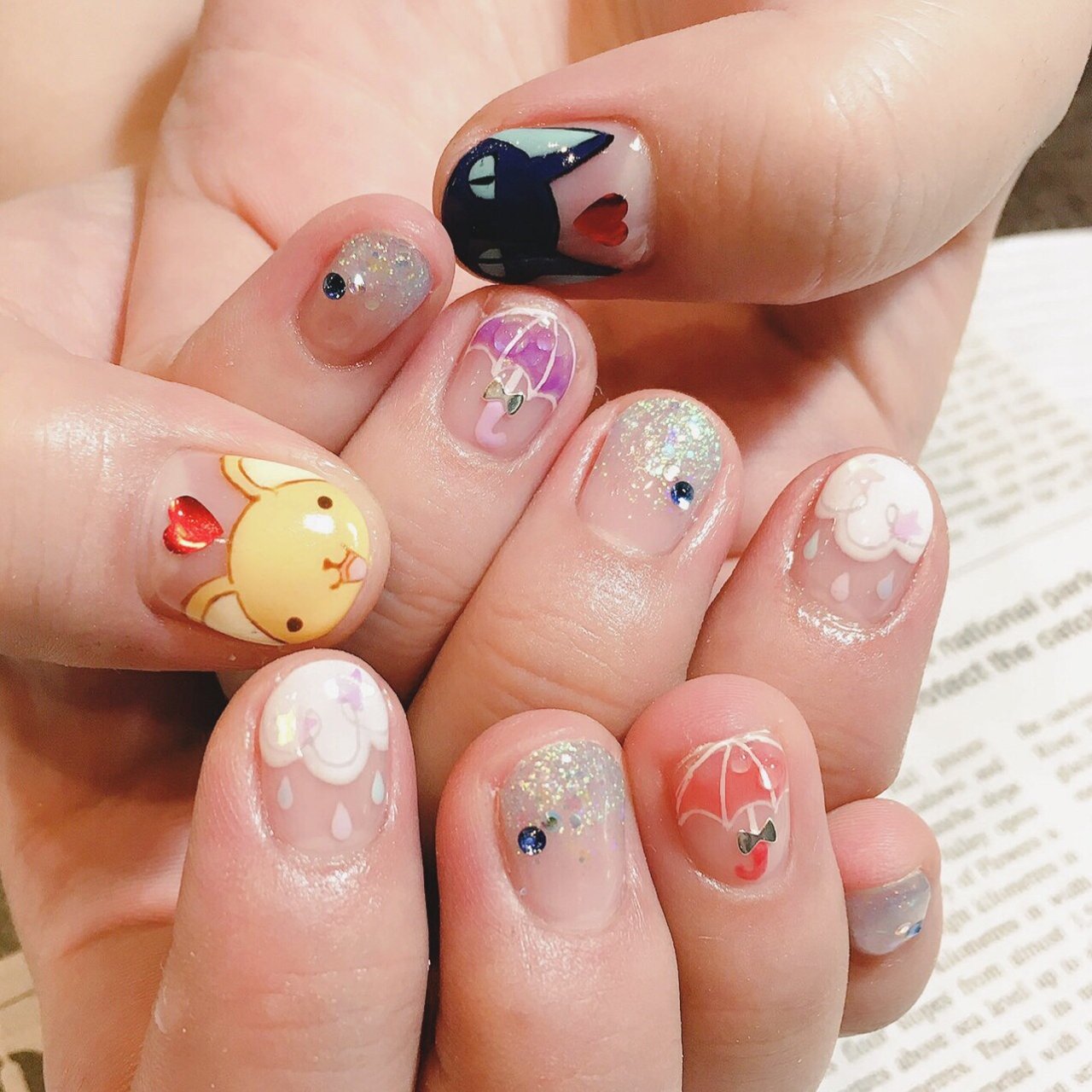 梅雨 女子会 ハンド グラデーション ラメ Meteornail ミーティアネイルのネイルデザイン No ネイルブック