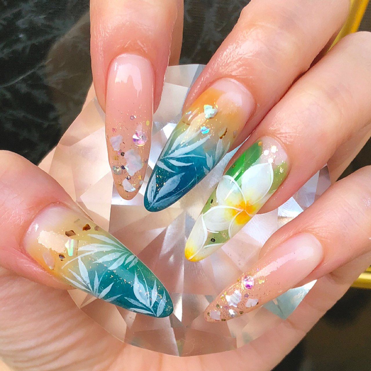 夏 海 リゾート ハンド ラメ M Yuyuのネイルデザイン No ネイルブック