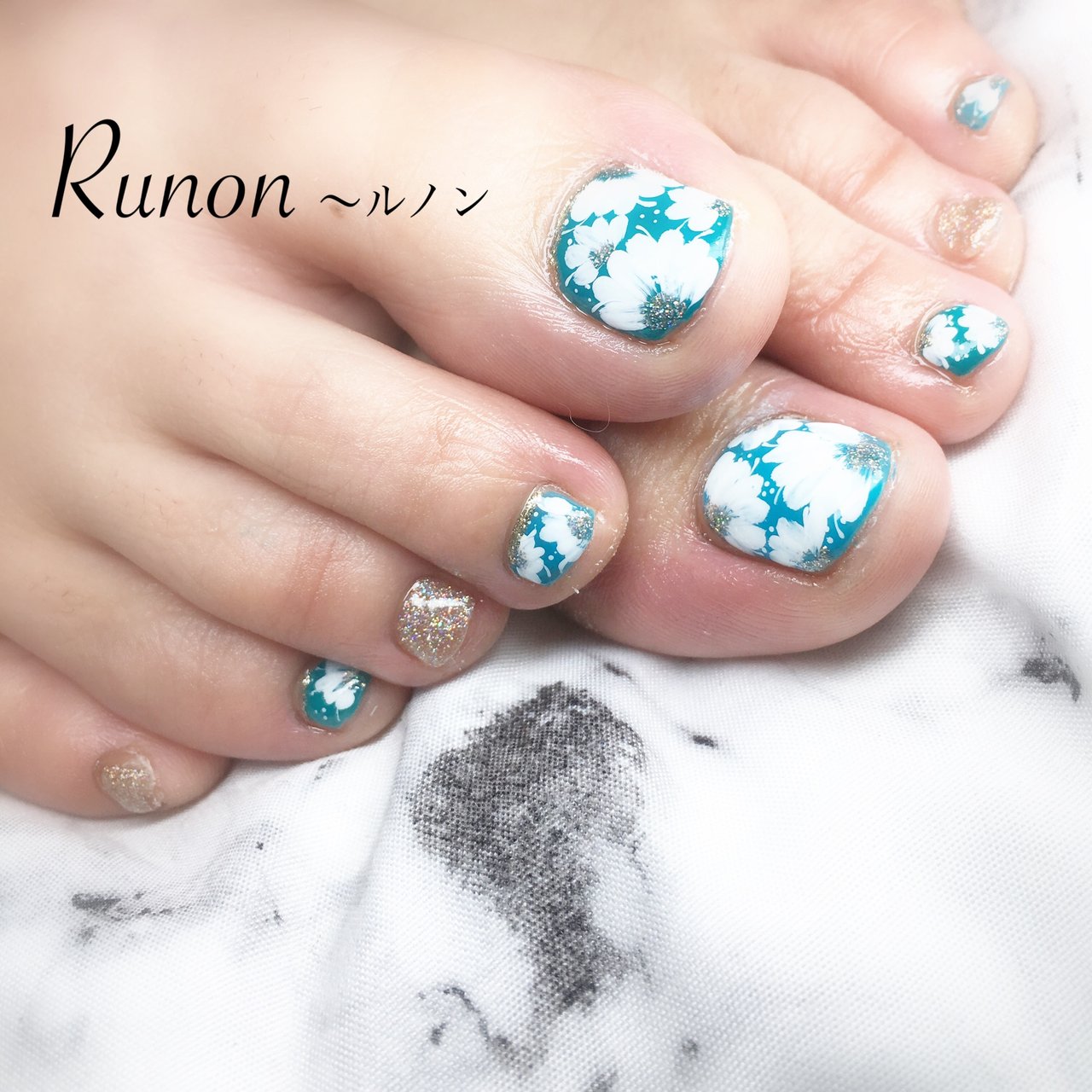 オールシーズン 海 リゾート デート フット Runonのネイルデザイン No ネイルブック