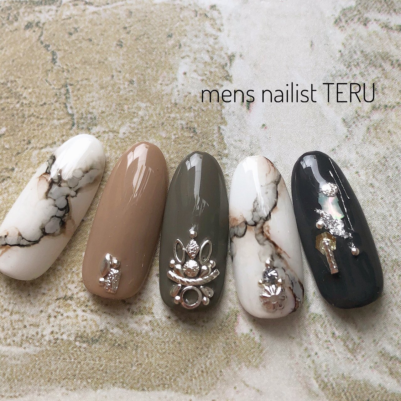 春 夏 ハンド 大理石 大阪北堀江nail Salon Eternalメンズネイリストteruのネイルデザイン No ネイルブック