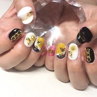 ハンド 痛ネイル キャラクター ブラック ジェル 53ganeshのネイルデザイン No ネイルブック