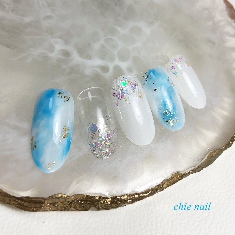 夏 梅雨 七夕 海 ハンド Chie Nailチエネイルのネイルデザイン No 4397691 ネイルブック