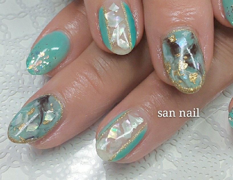 夏 海 リゾート ハンド ラメ San Nailのネイルデザイン No ネイルブック