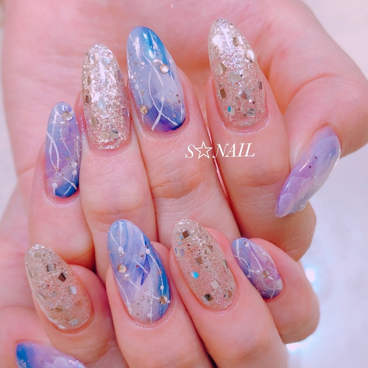 夏 梅雨 七夕 海 ハンド 大阪府和泉市 S Nailのネイルデザイン No ネイルブック