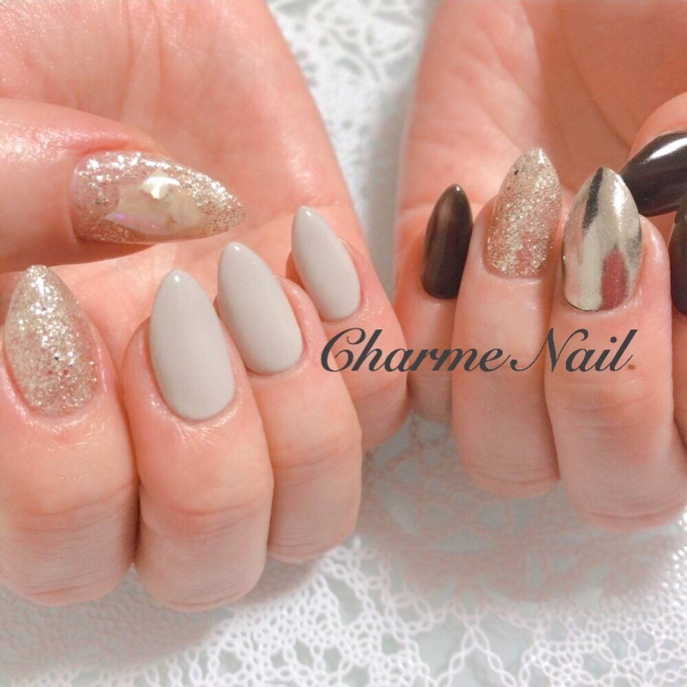 夏 オールシーズン ハンド ニュアンス ミラー Charme Nailのネイルデザイン No ネイルブック