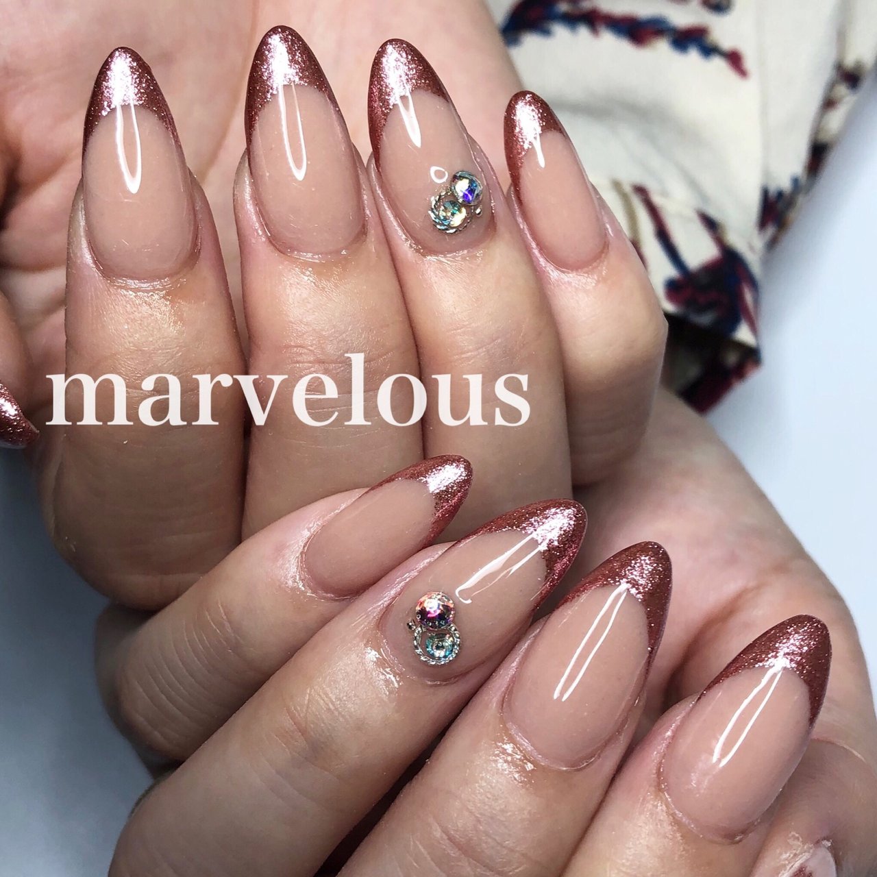 オールシーズン ハンド フレンチ ミディアム ベージュ Marvelousのネイルデザイン No ネイルブック