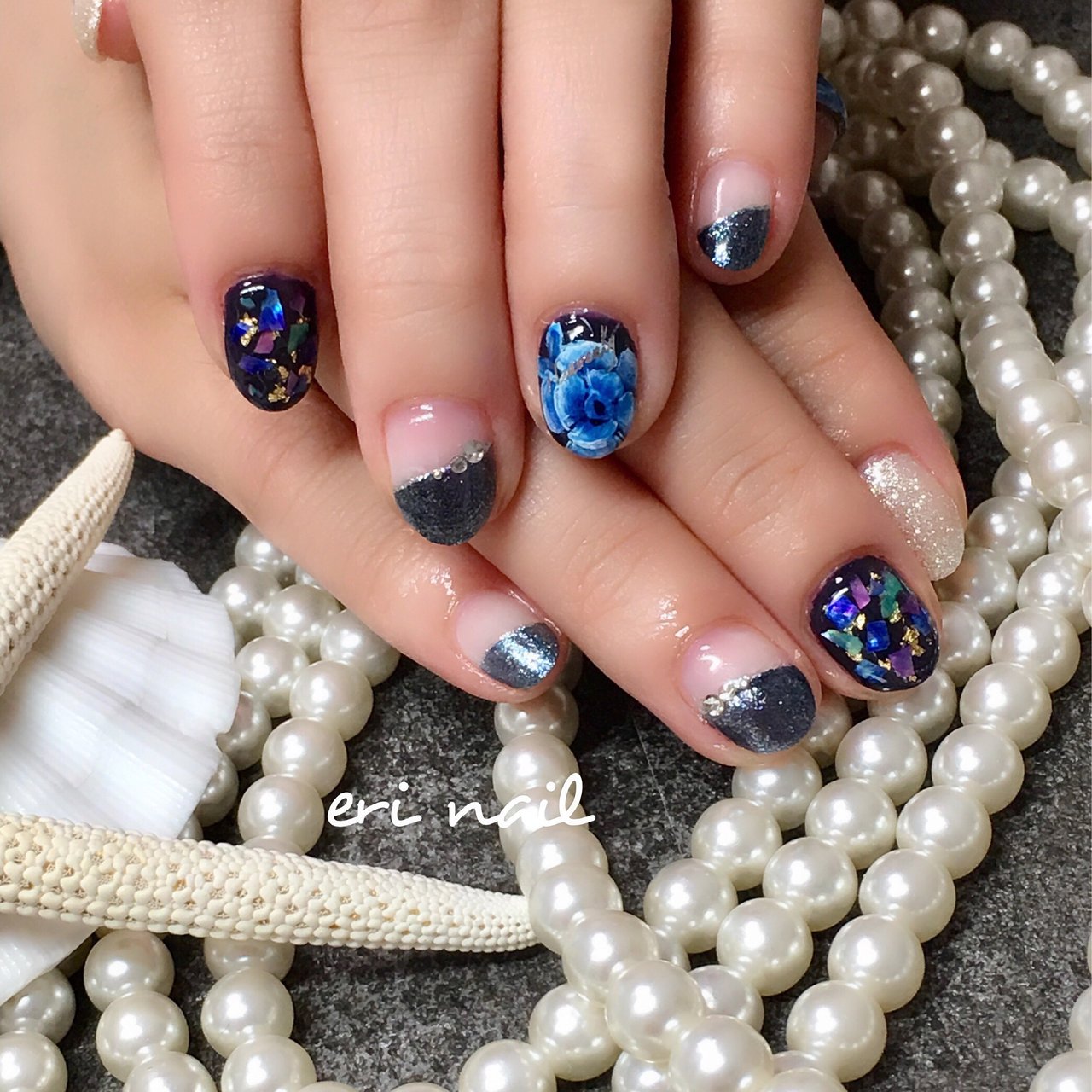 夏 秋 冬 ハンド フラワー 名古屋市天白区 自宅ネイルサロン Eri Nailのネイルデザイン No ネイルブック