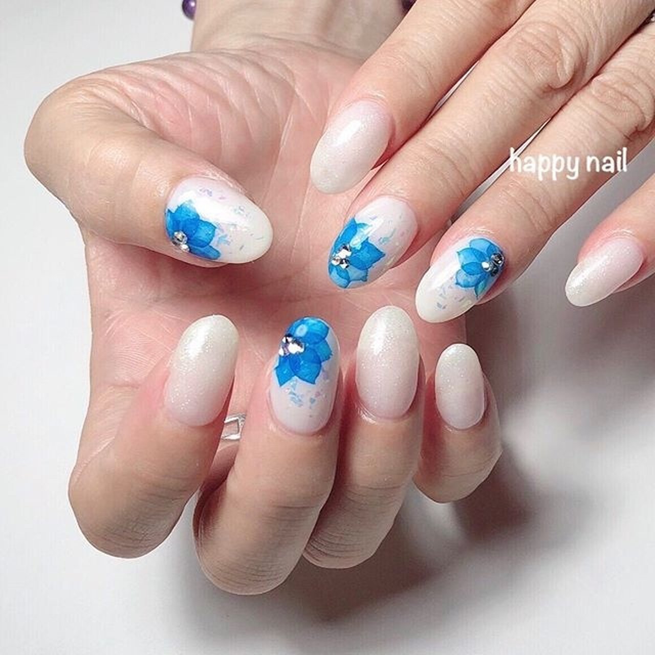 夏 オールシーズン 梅雨 シンプル ラメ Happy Nailのネイルデザイン No ネイルブック