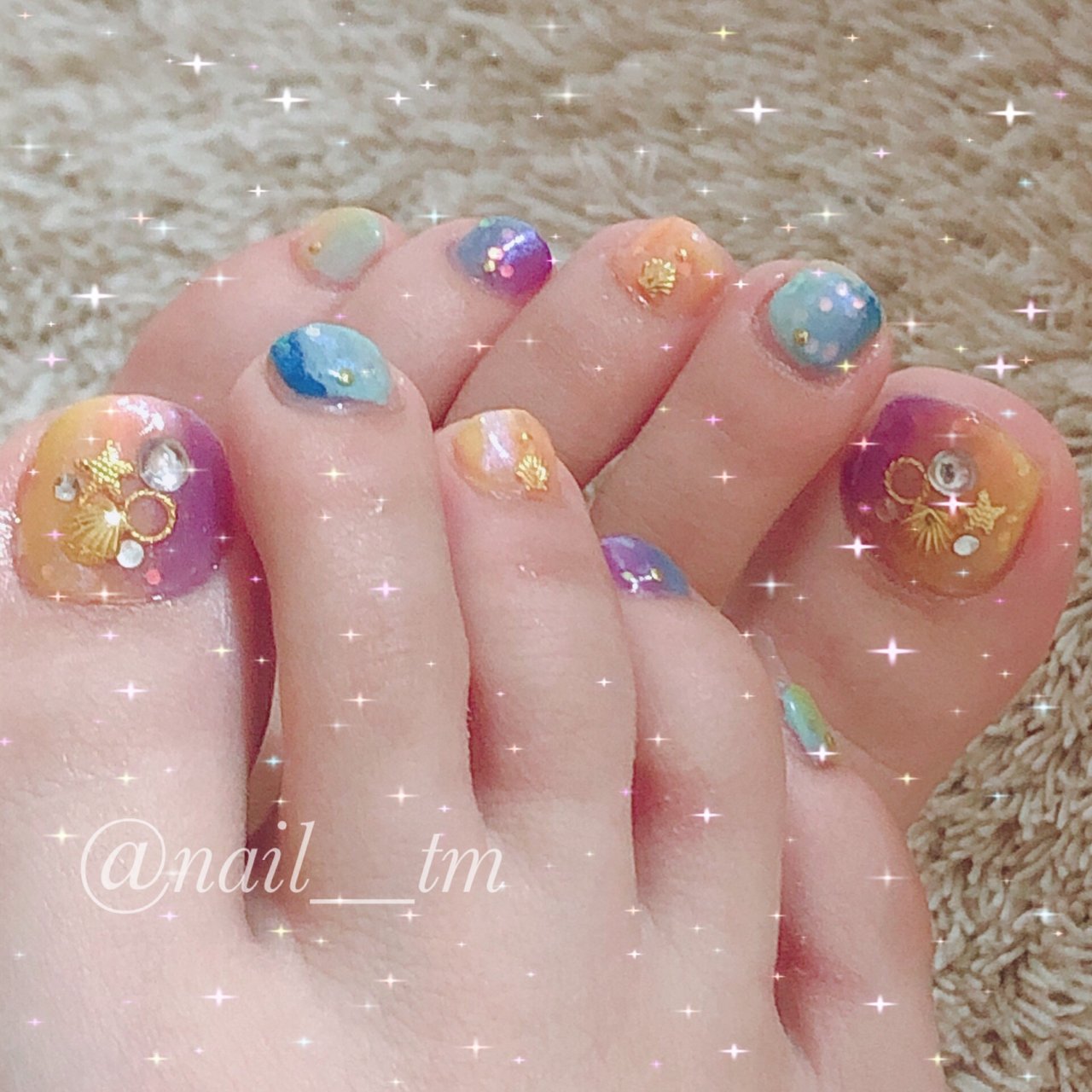 夏 フット ジェル セルフネイル みゆりnailのネイルデザイン No ネイルブック