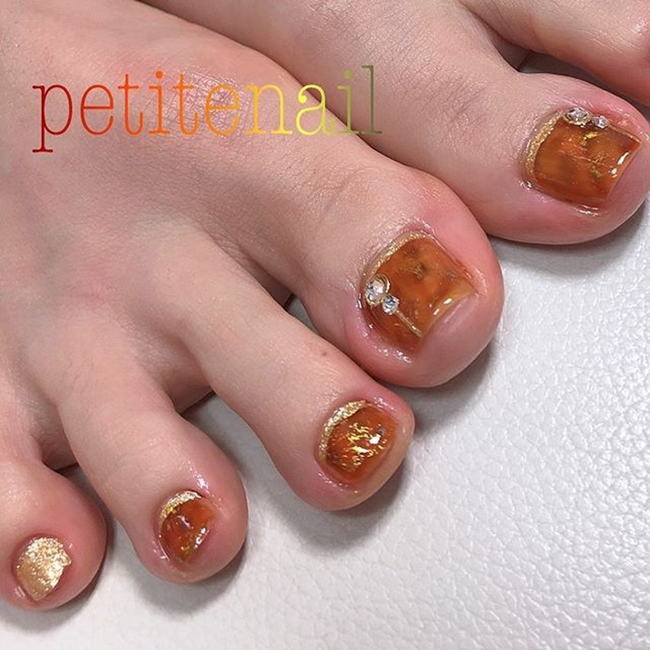 夏 秋 フット シンプル タイダイ Petitenail プチネイル のネイルデザイン No ネイルブック