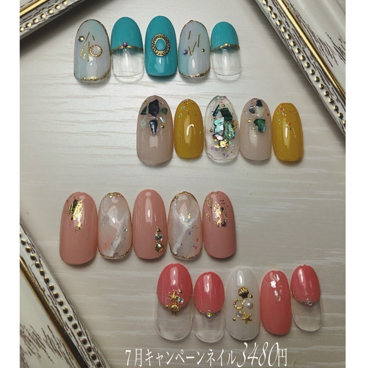 夏 ハンド ジェル ネイルチップ Nail Salon Auliiのネイルデザイン No ネイルブック