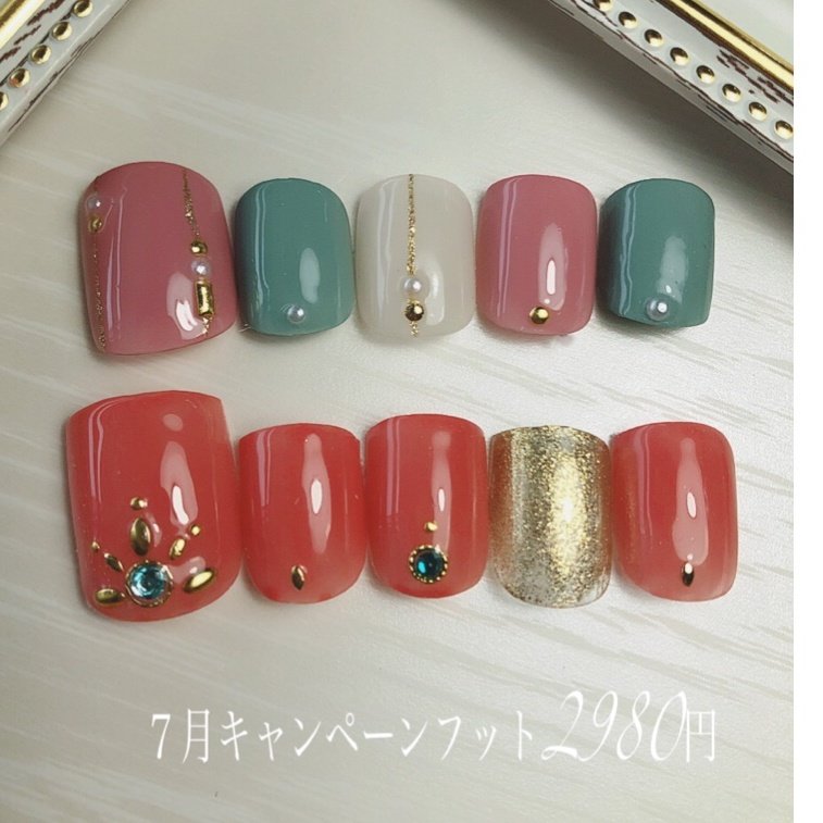 夏 七夕 海 リゾート フット Nail Salon Auliiのネイルデザイン No ネイルブック