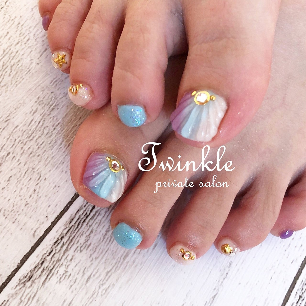 夏 海 リゾート デート フット Nail Salon Twinkleのネイルデザイン No ネイルブック