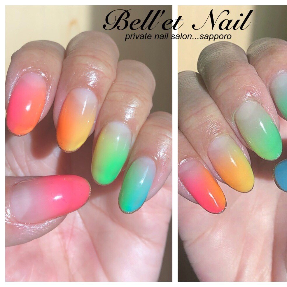 夏 グラデーション ネオンカラー Bell Et Nail ネイリスト佐藤綾子のネイルデザイン No ネイルブック