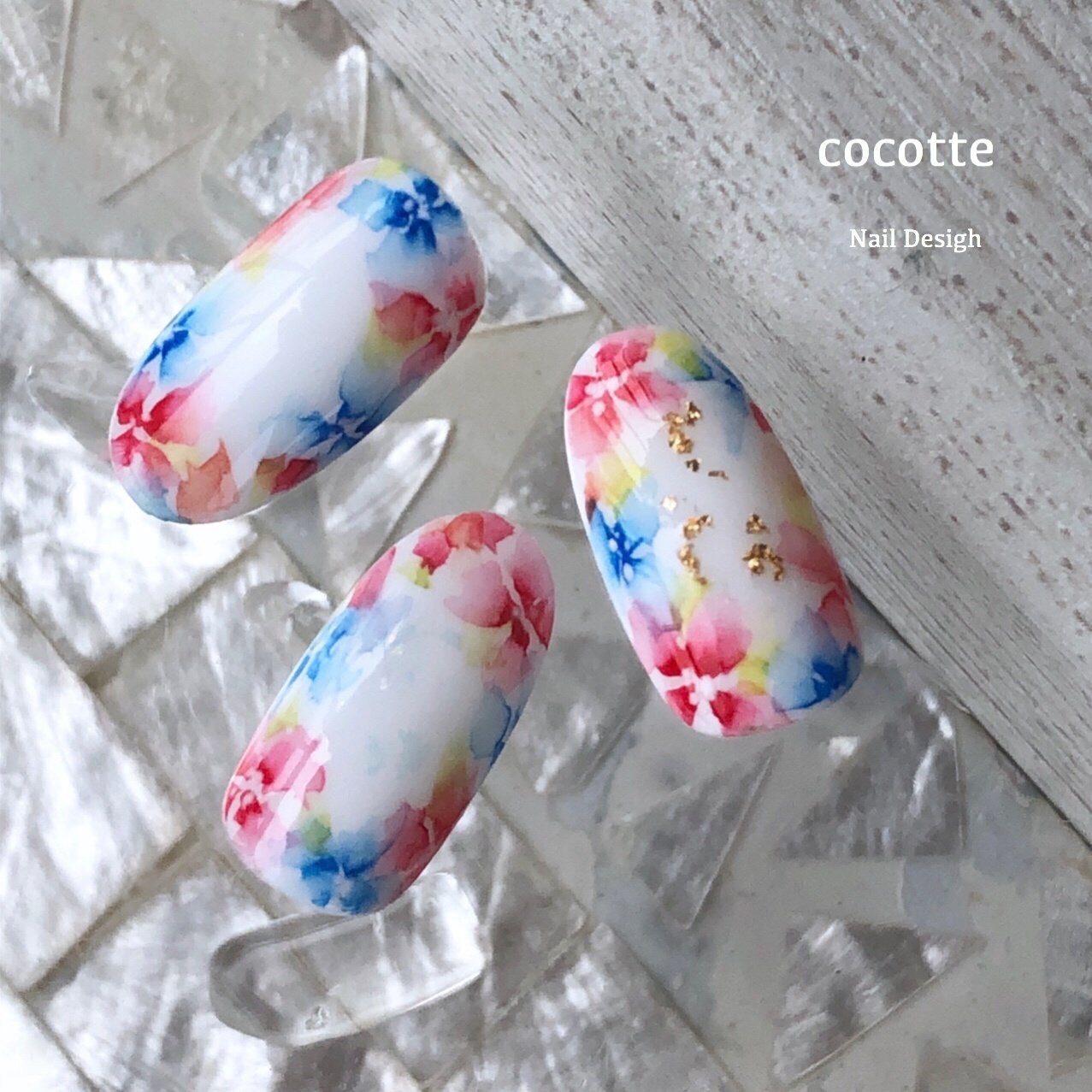 浴衣 フラワー たらしこみ Nail Atelier Cocotte Mari Nemotoのネイルデザイン No ネイルブック