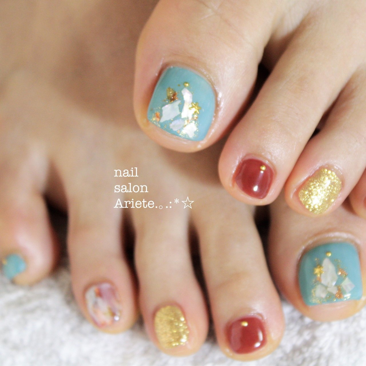 夏 オールシーズン 旅行 海 フット Nail Salon Arieteのネイルデザイン No ネイルブック