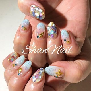 #出張ネイル . 
#夏ネイル#キラキラネイル#シェルネイル#貝殻ネイル#海ネイル #大人可愛いネイル #京都ネイルサロン #ブルーネイル#shannail#京都市南区#西大路ネイル#プライベートネイルサロン#東寺ネイル#お気軽にお問い合わせ下さい #夏 #海 #リゾート #ハンド #シェル #水色 #ゴールド #お客様 #シャンネイル #ネイルブック