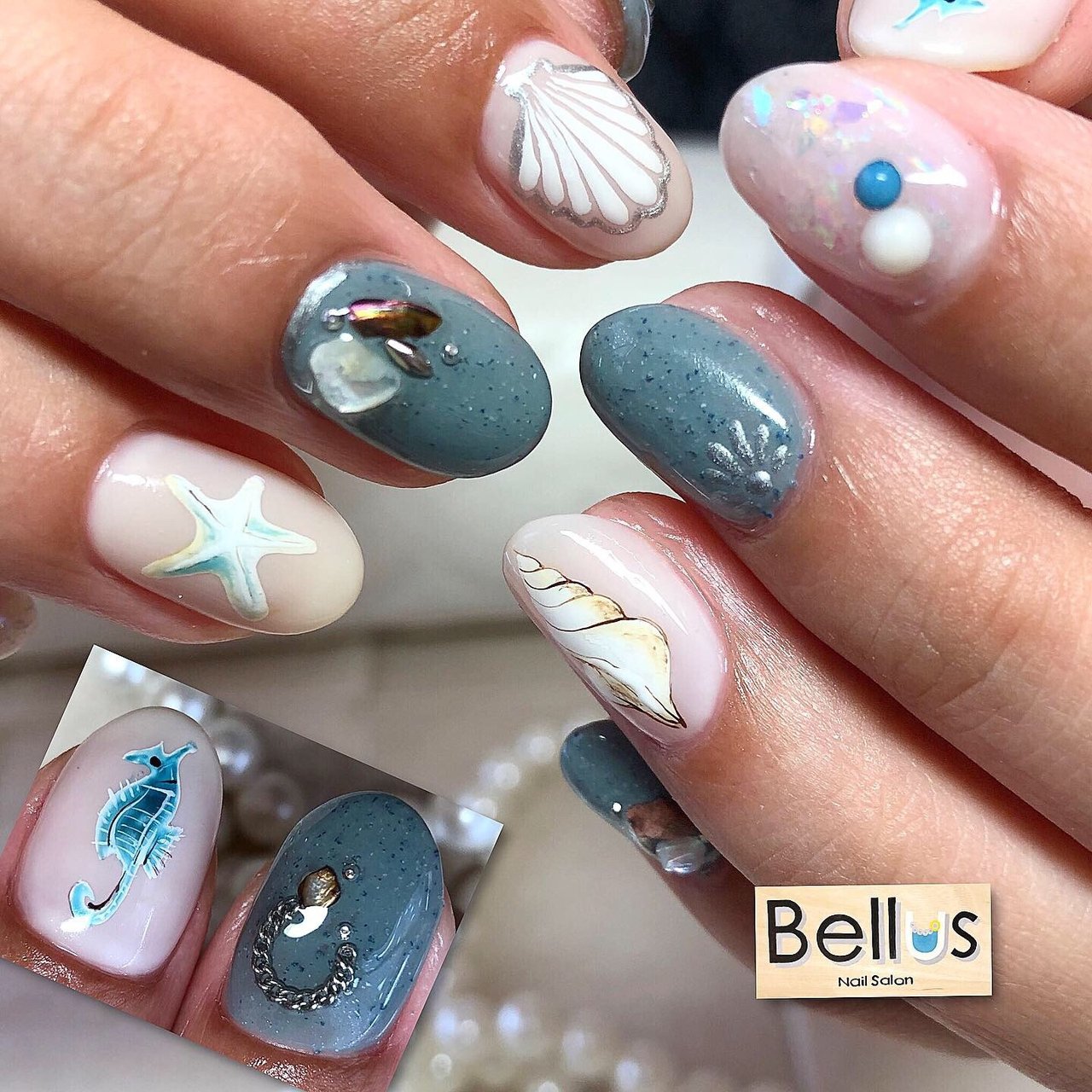 夏 オールシーズン 海 リゾート ハンド Bellusnailsalonのネイルデザイン No ネイルブック