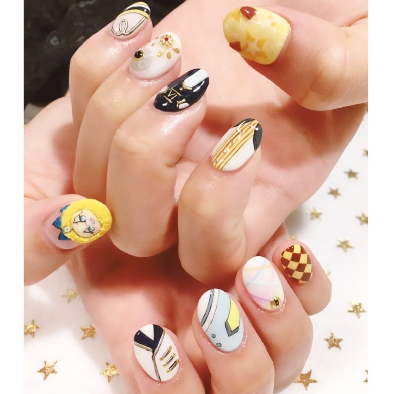 オールシーズン ハンド ワンカラー キャラクター ミディアム Meteornail ミーティアネイルのネイルデザイン No ネイル ブック