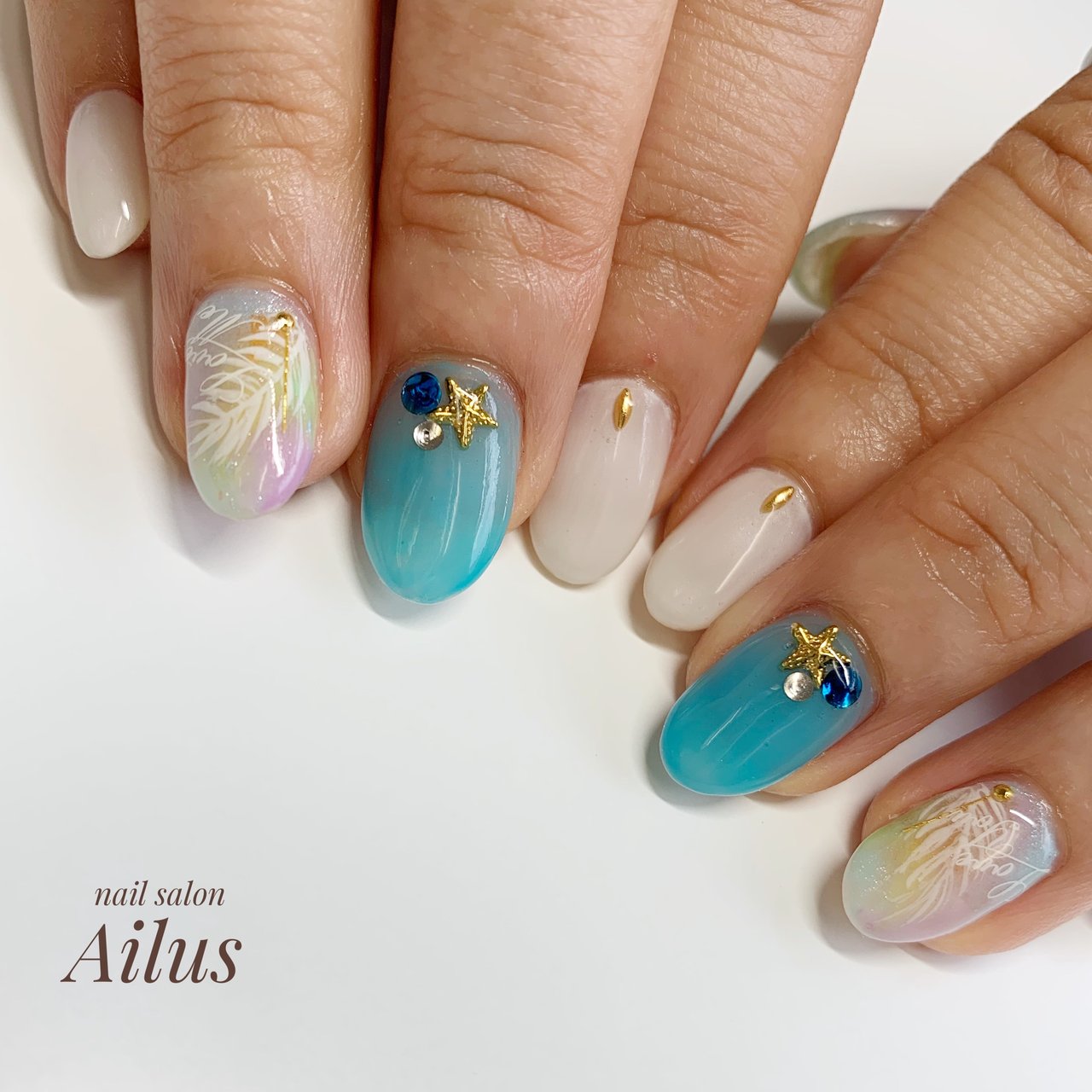 夏 ハンド ワンカラー ボヘミアン ホワイト Nail Salon Ailusのネイルデザイン No ネイルブック