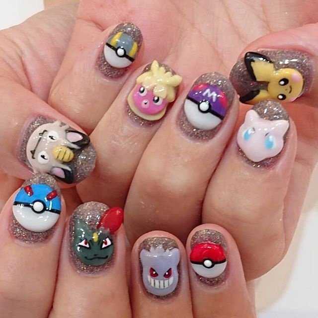 夏 ハンド キャラクター 3d ミディアム Nailsgogo Shibuya Nailsalonのネイルデザイン No ネイル ブック