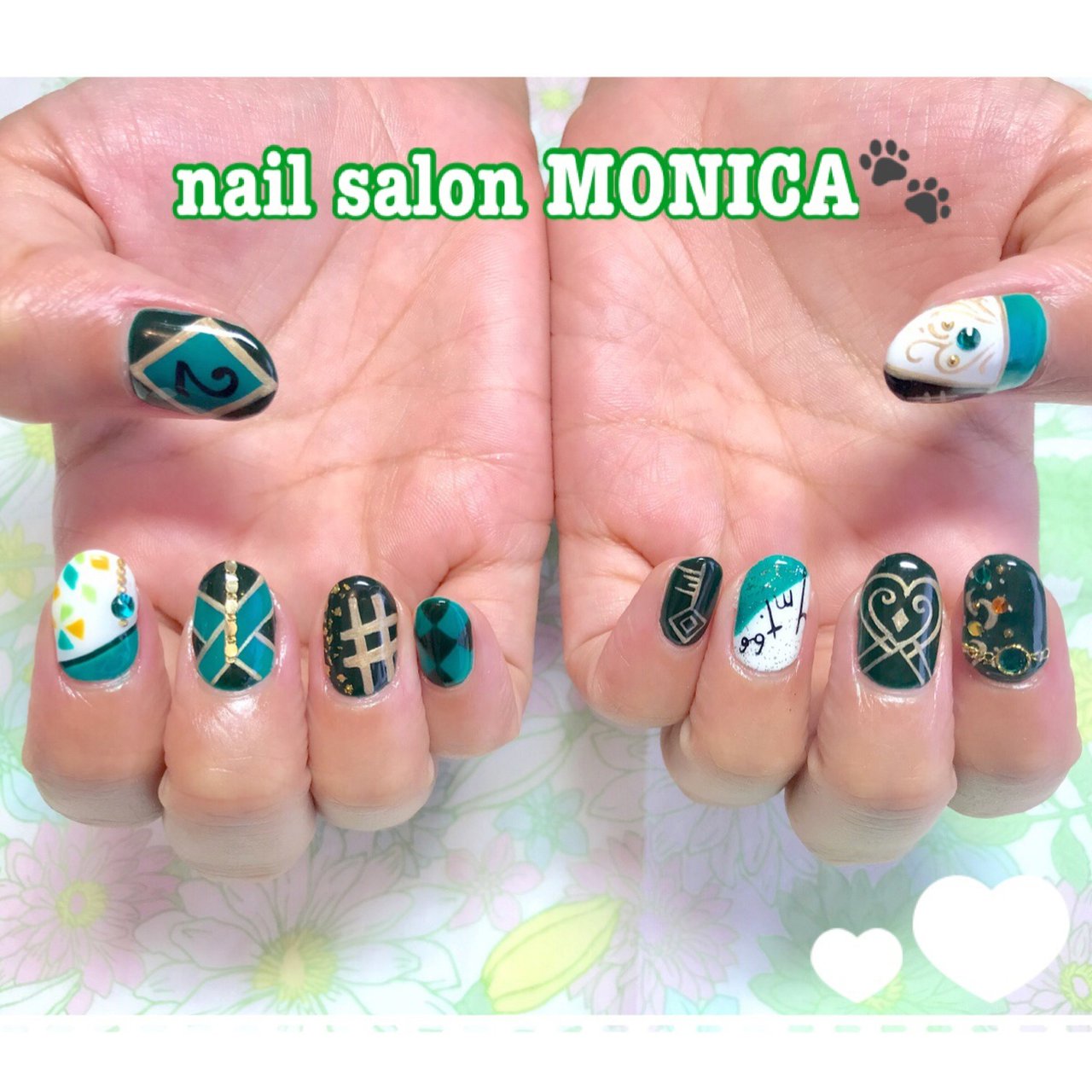 ライブ ハンド キャラクター ミディアム グリーン Nail Salon Monica のネイルデザイン No ネイルブック