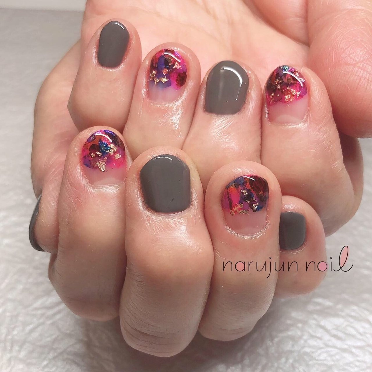 夏 オールシーズン ハンド マーブル ジェル Narujun Nailのネイルデザイン No ネイルブック