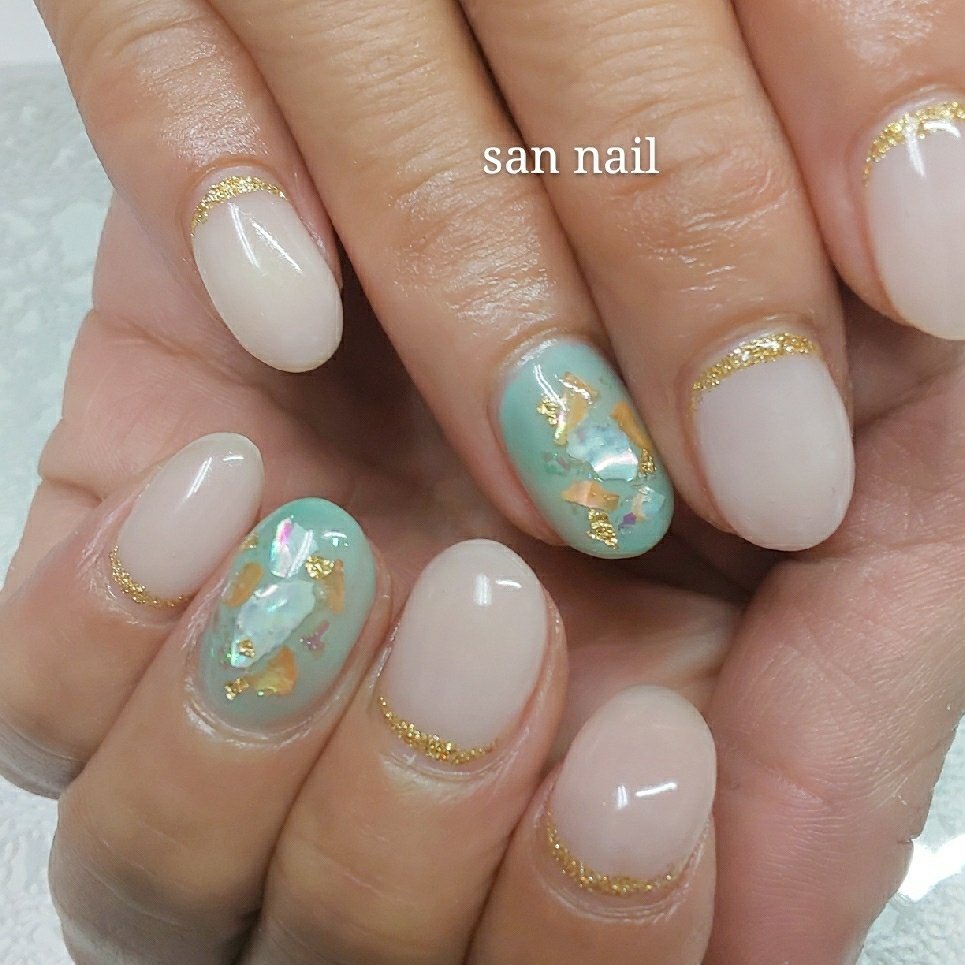 夏 オールシーズン オフィス 女子会 ハンド San Nailのネイルデザイン No ネイルブック