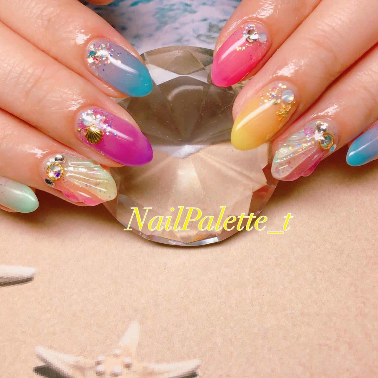 夏 海 リゾート 浴衣 ハンド Nailpaletteginza青森店 Tanaka のネイルデザイン No ネイルブック