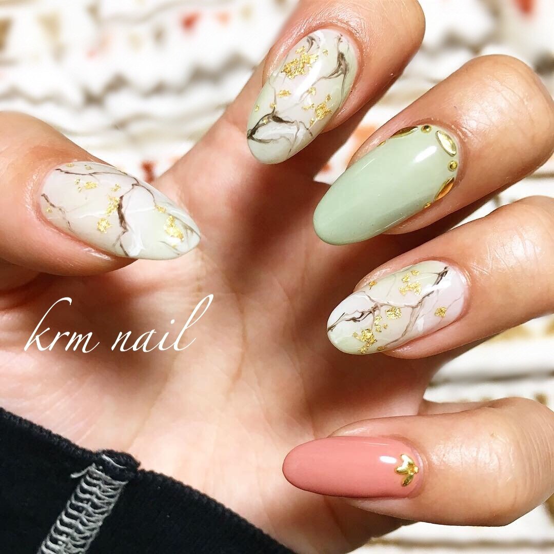 春 夏 秋 オールシーズン ハンド Krm Nailのネイルデザイン No ネイルブック