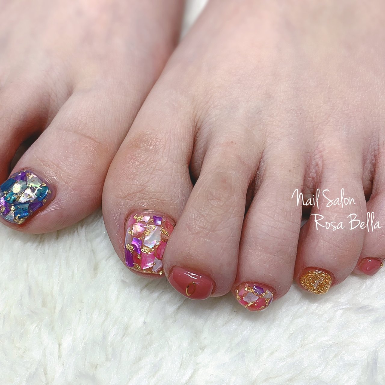 フット ラメ ワンカラー シェル ピンク Chiharuのネイルデザイン No ネイルブック