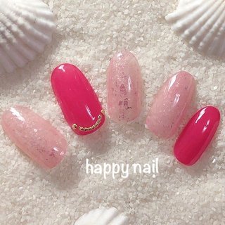 夏 ピンク Happy Nailのネイルデザイン ネイルブック