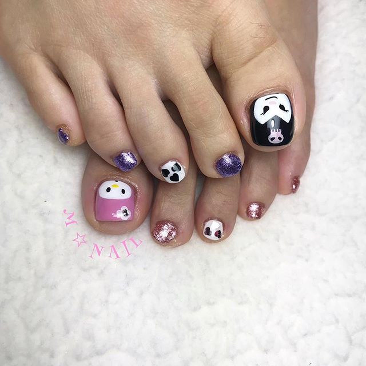 オールシーズン 女子会 フット ハート キャラクター M Nailのネイルデザイン No ネイルブック