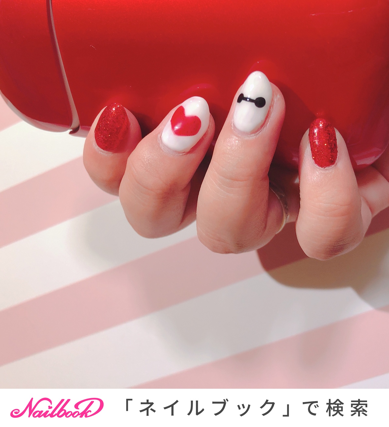 キャラクターデザイン ネイルチップ 赤 1280_lc