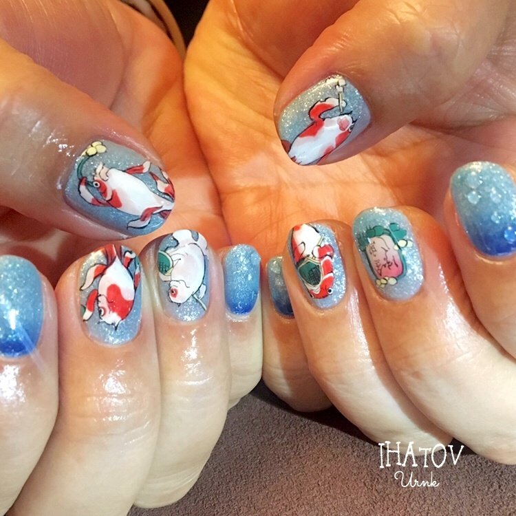 夏 旅行 梅雨 浴衣 ハンド Ihatov Nailarts のネイルデザイン No ネイルブック