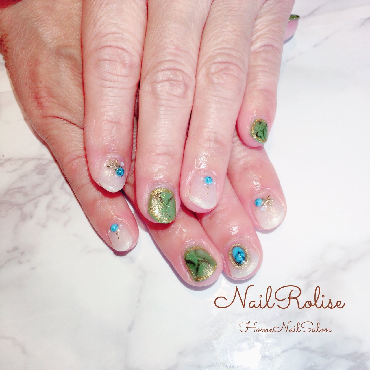 夏 海 リゾート ハンド ジェル Nail Roliseのネイルデザイン No ネイルブック