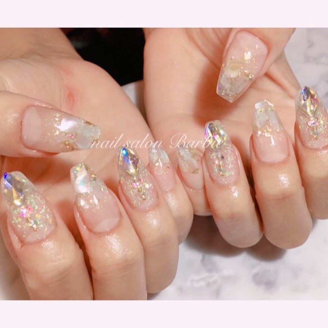 夏 海 リゾート ハンド ラメ Nailsalon Barbie1101のネイルデザイン No ネイルブック