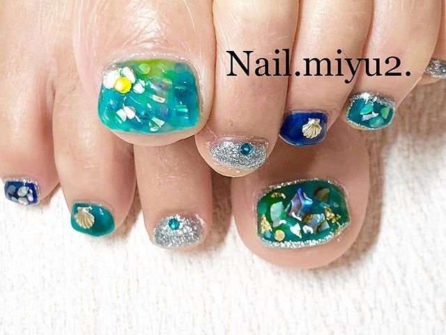 夏 旅行 海 リゾート フット Miyuki Nakayamaのネイルデザイン No ネイルブック