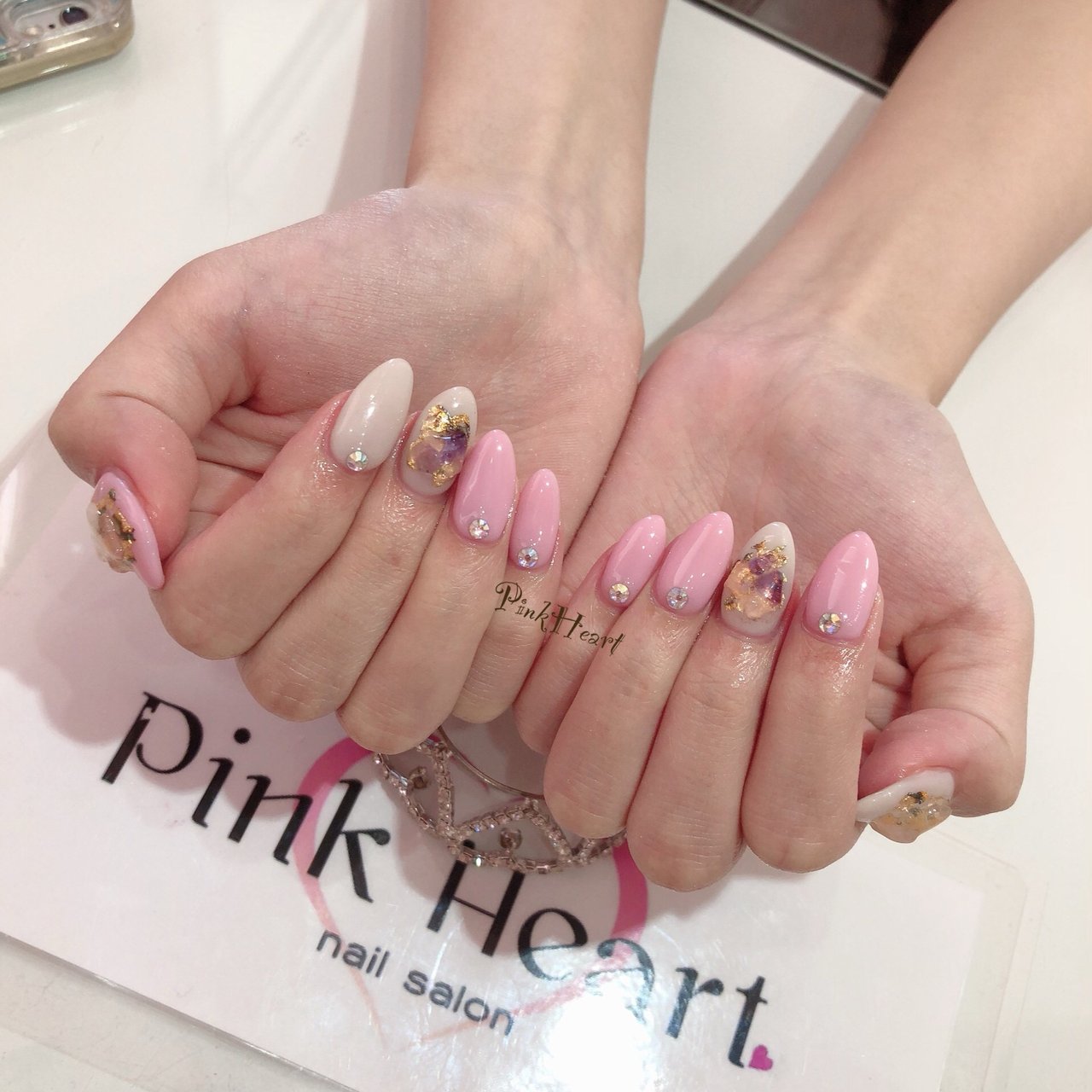 オールシーズン ハンド シンプル ビジュー ボヘミアン Pinkheartのネイルデザイン No ネイルブック