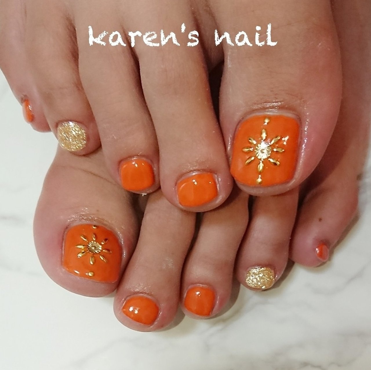 夏 フット ワンカラー エスニック ネイティブ Karen S Nail Rierinのネイルデザイン No ネイルブック