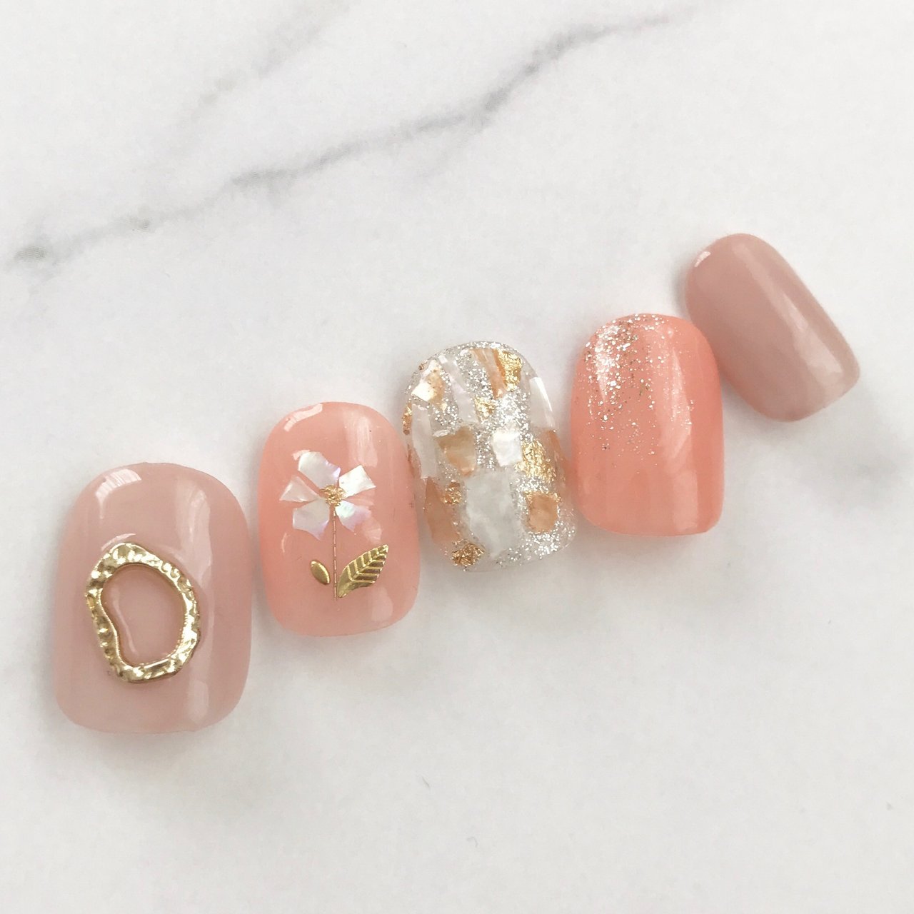 春 夏 ハンド シェル オレンジ Charme Nail Tipsのネイルデザイン No ネイルブック