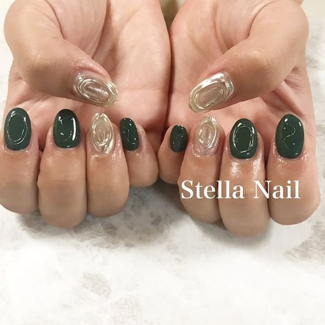 秋 オールシーズン ハンド ニュアンス ミラー Stella Nailのネイルデザイン No ネイルブック