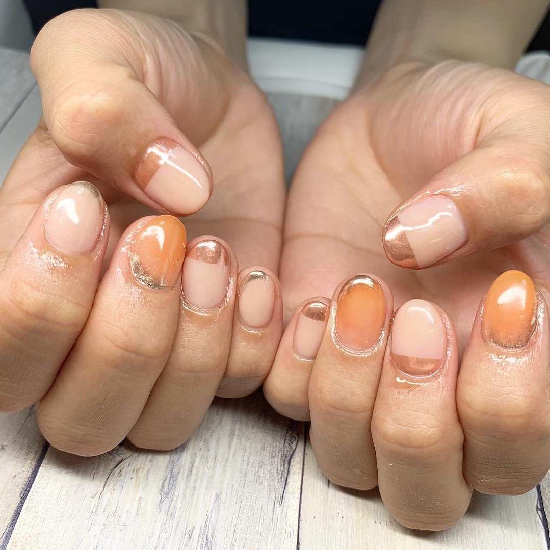 夏 ハンド シンプル ミラー ショート Saho Nailのネイルデザイン No ネイルブック