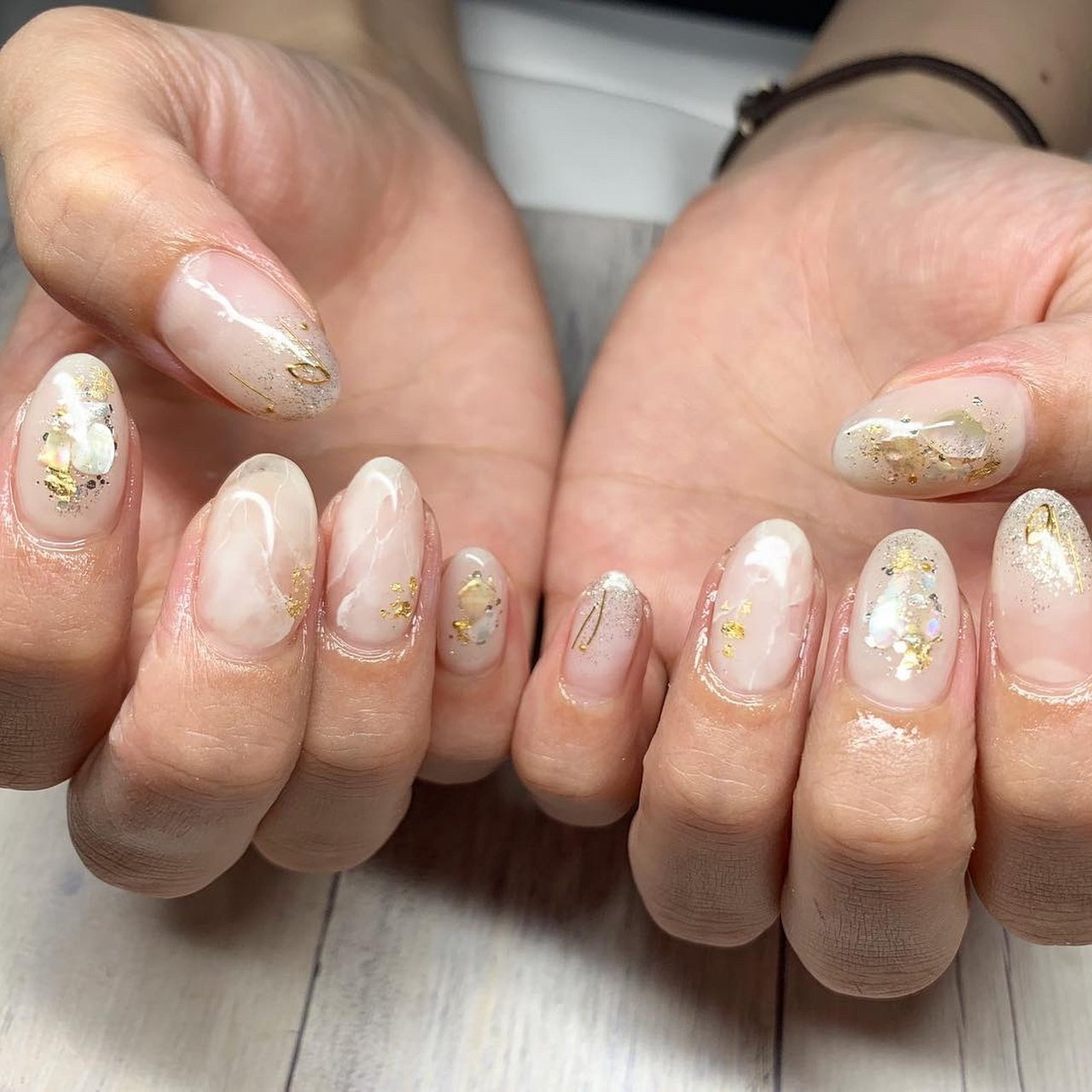 夏 ハンド 大理石 ミディアム ホワイト Saho Nailのネイルデザイン No ネイルブック