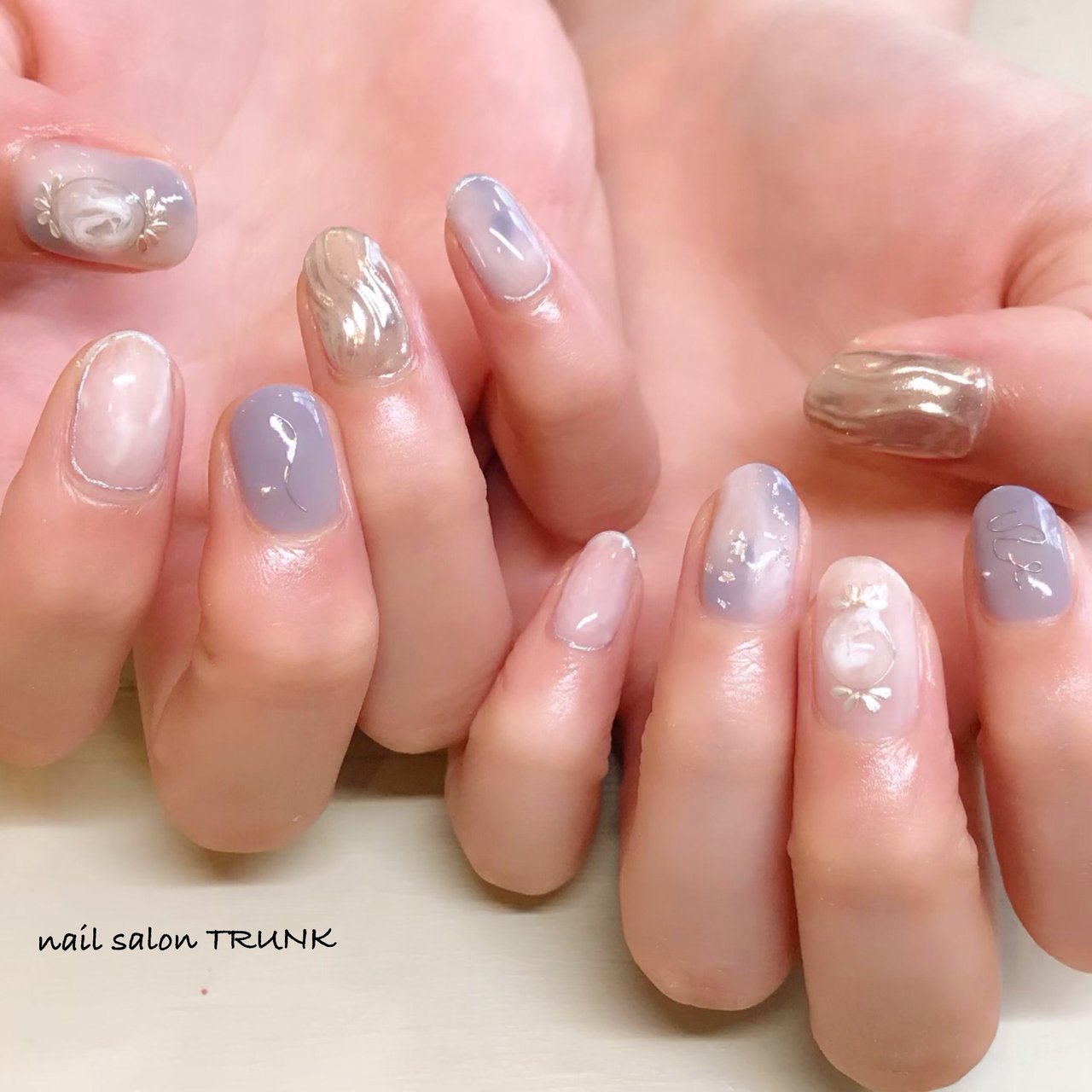 夏 ハンド ニュアンス ミラー ワイヤー Nail Trunkのネイルデザイン No ネイルブック