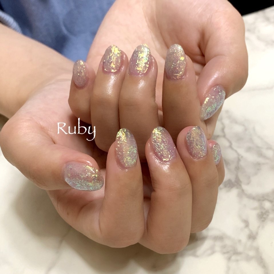 夏 ハンド シンプル ラメ ワンカラー Ruby Nail07のネイルデザイン No ネイルブック