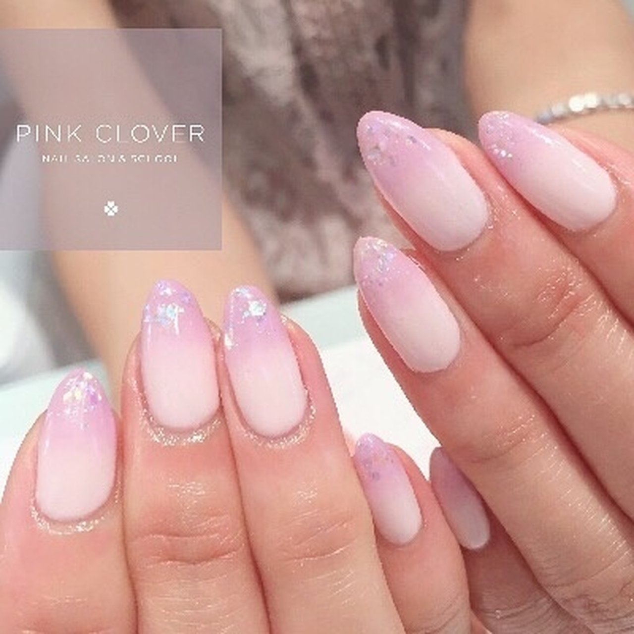 オールシーズン ハンド グラデーション ホワイト パープル Pink Clover ネイルサロン スクールのネイルデザイン No ネイルブック